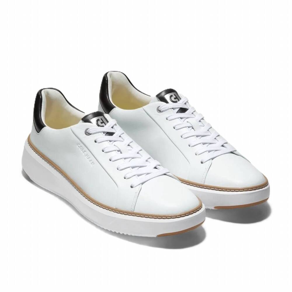 NEW COLE HAAN men's grandpro topspin sneakers in optic white - Picture 4 of 8